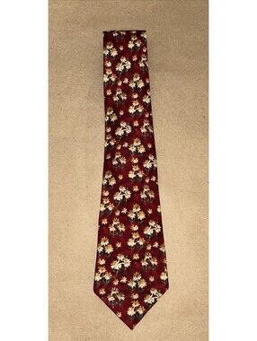LIBERTY Red Floral Men’s Silk Tie Made In England